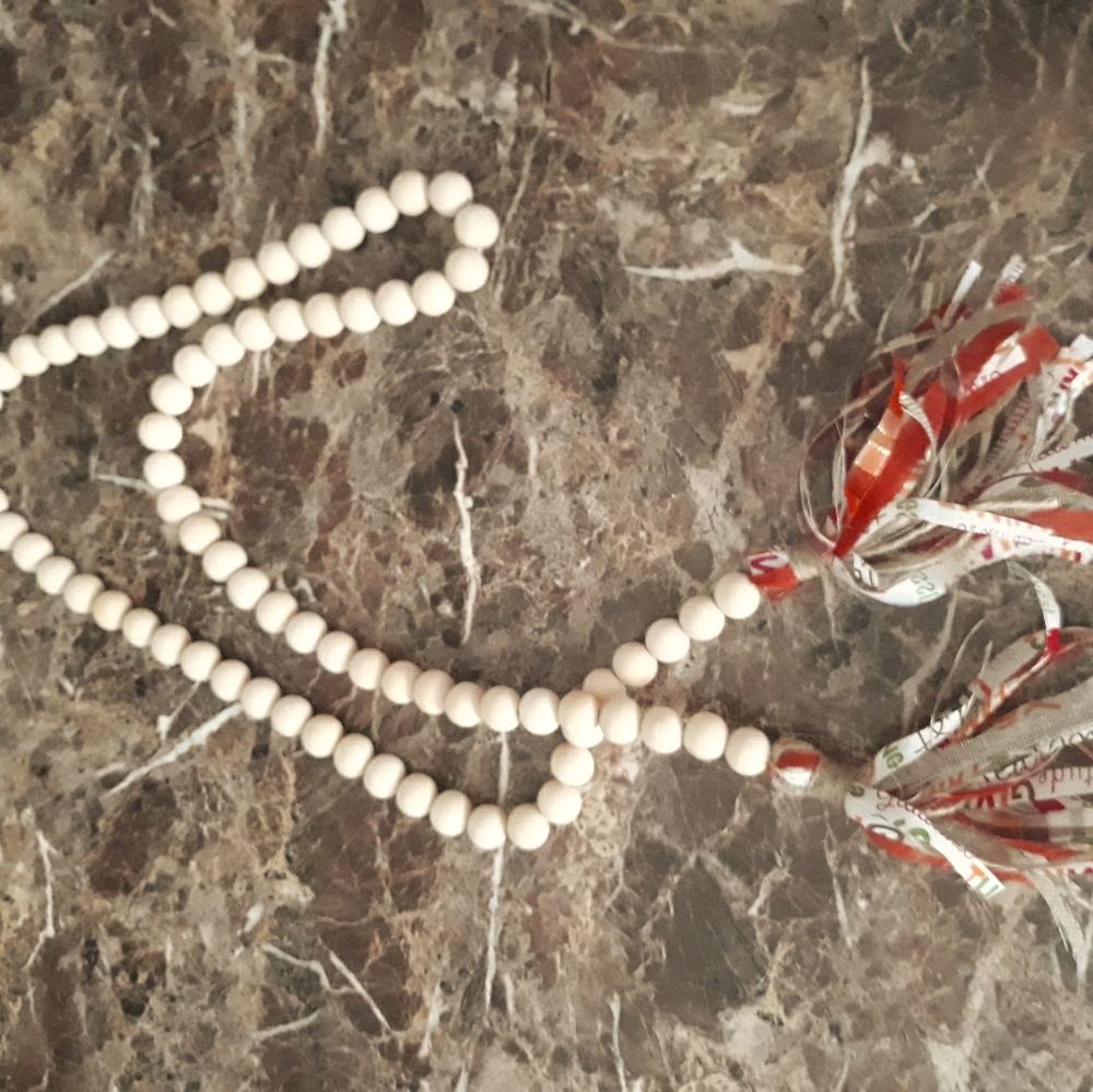 White decorative beads